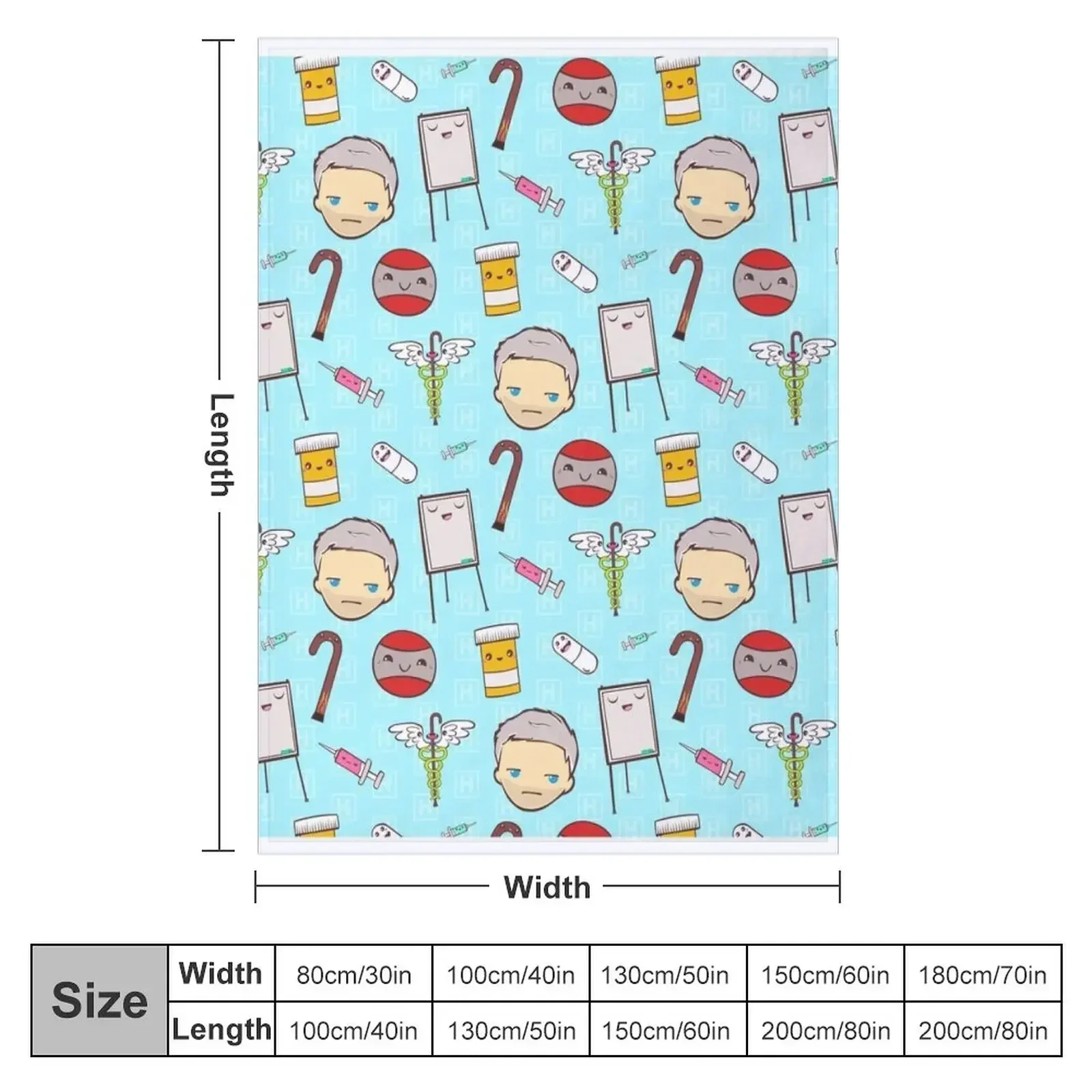 House MD Kawaii Pattern Throw Blanket Decoratives Comforter Soft Beds Sofa Throw Blankets