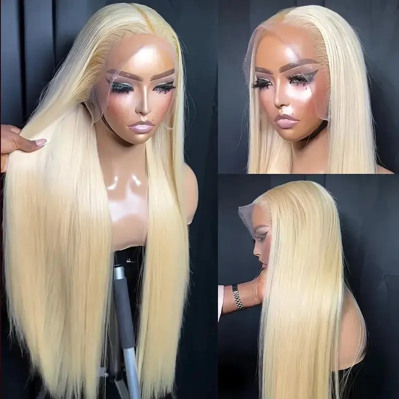 13x6 HD Lace Frontal Wig 613  Blonde 20 38 Inch 13x4 Front Human Hair Wig  180% Straight Pre-plucked Brazilian For Women