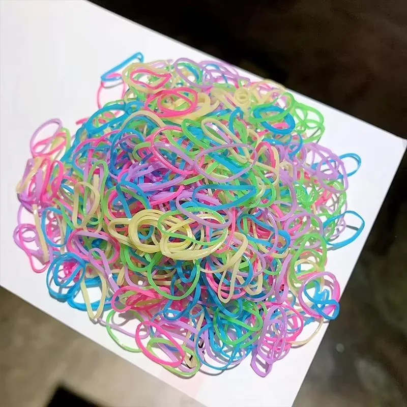1 Pack of Approximately 1000pcs Colored Disposable Ponytail Rubber Bands, Suitable for Girls and Children with Elastic Bands