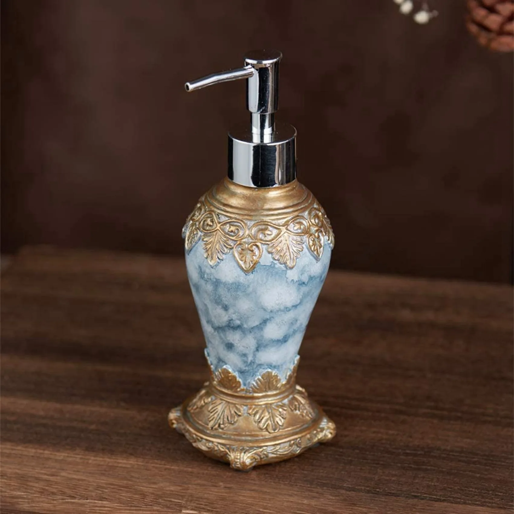

Дозатор для мыла в стиле ретро с агатом и защитным насосом, многоразовая бутылка для жидкого лосьона для рук для ванной комнаты, спальни и кухни