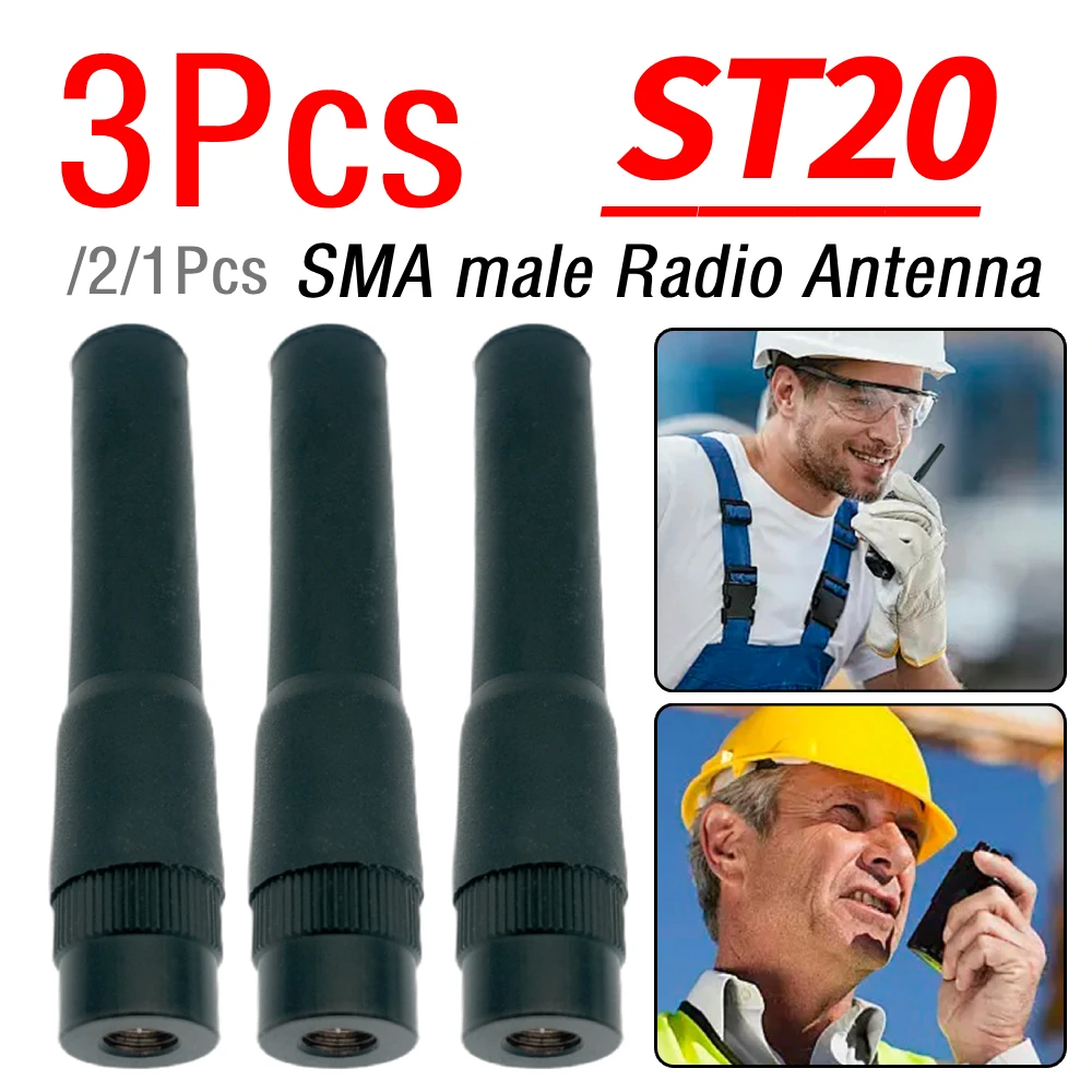 

1/2/3Pcs ST20 SMA male Radio Antenna Short Circuit Two-Way Handheld Radio Antenna 144/430MHz UHF/VHF for UV-13 UV-3R Accessories