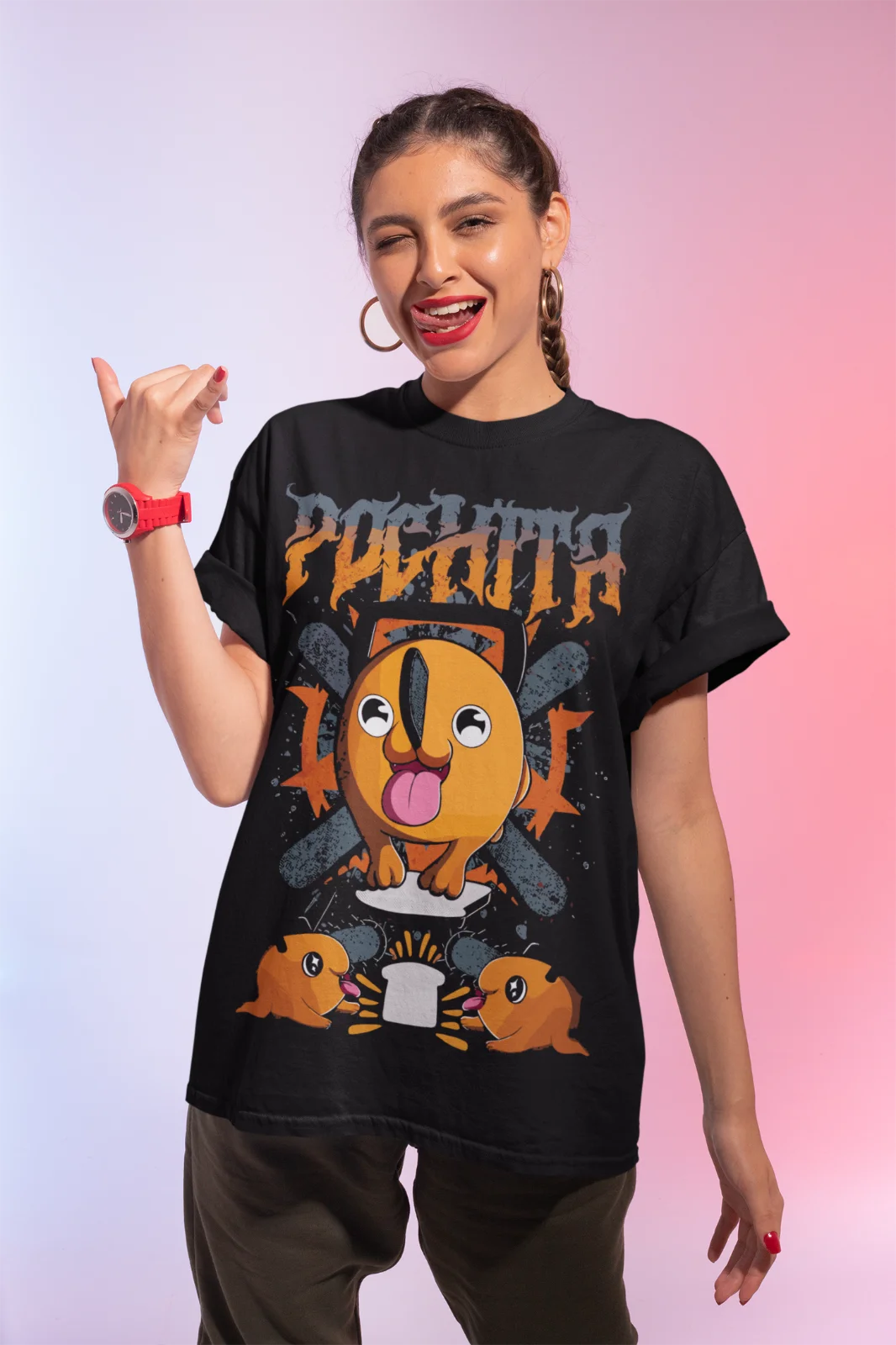 Pochita Chainsaw Man T-Shirt Denji Anime Manga Shirt Unisex Soft Tee All Sizes