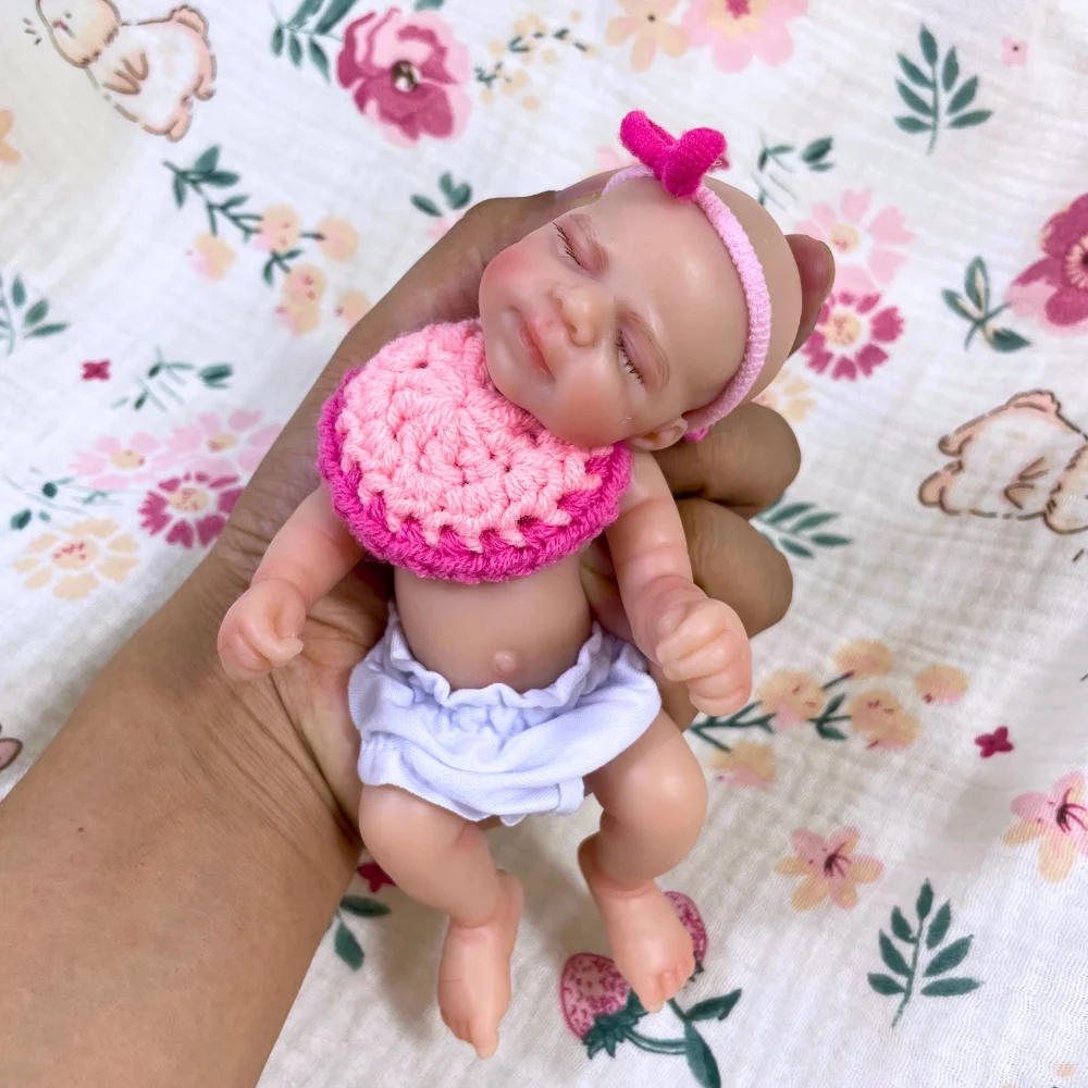 Mini 6 Inch 15 CM Siliconen Reborn Babypop Pascale Schattig Meisje Zachte Stevige Siliconen Wasbare Lichaam Pop Verjaardag Kerstcadeau