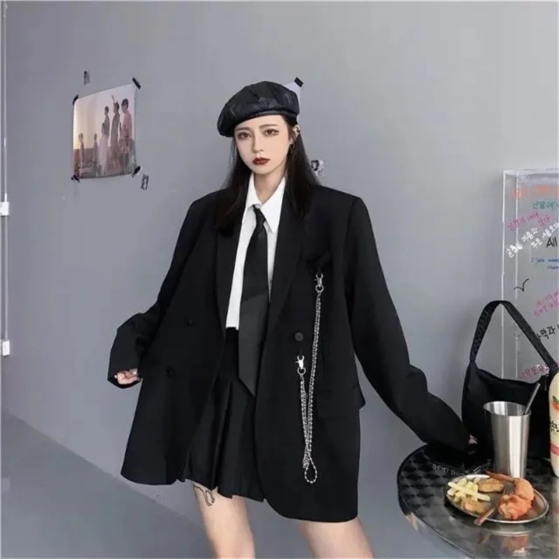 Women New Small Suit Outwear Korean Ladies Fashion Large Size 4XL Top Coat Spring Autumn Feminine Double-Breasted Blazer Jacket
