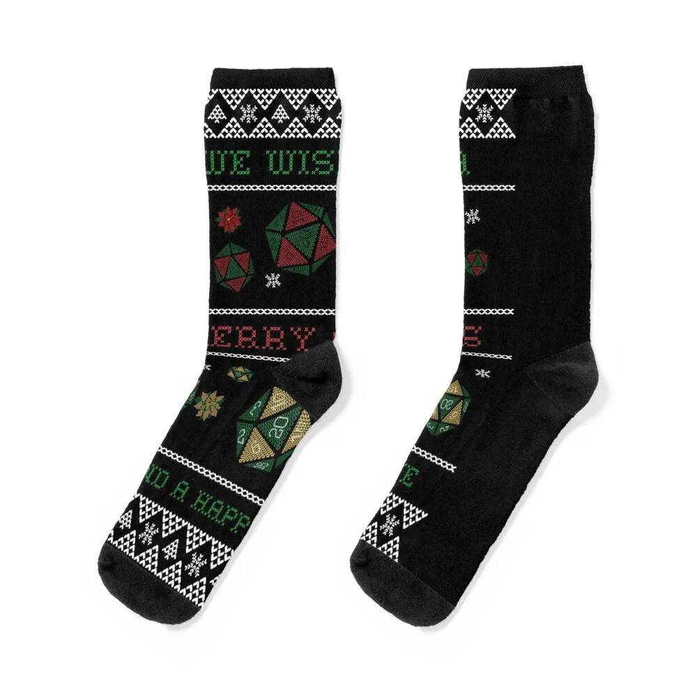 Ugly Christmas Sweater - Dungeons and Dragons Socks Thermal man winter anti-slip loose Hiking boots Ladies Socks Men's