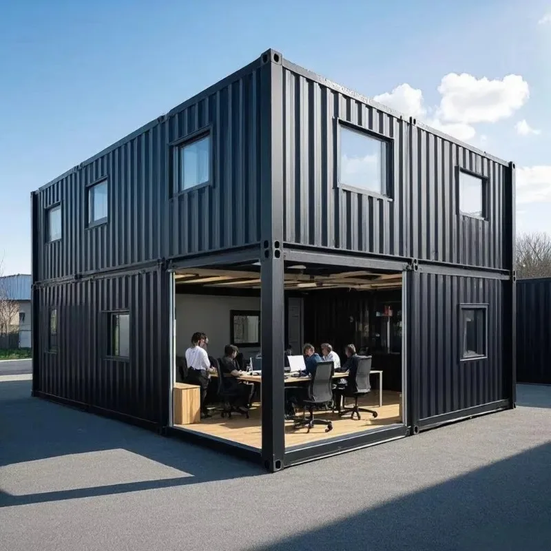 Customizable Modular Building Prefabricated Office Design Detachable Flat Pack Container House Waterproof Sandwich Panel Villa