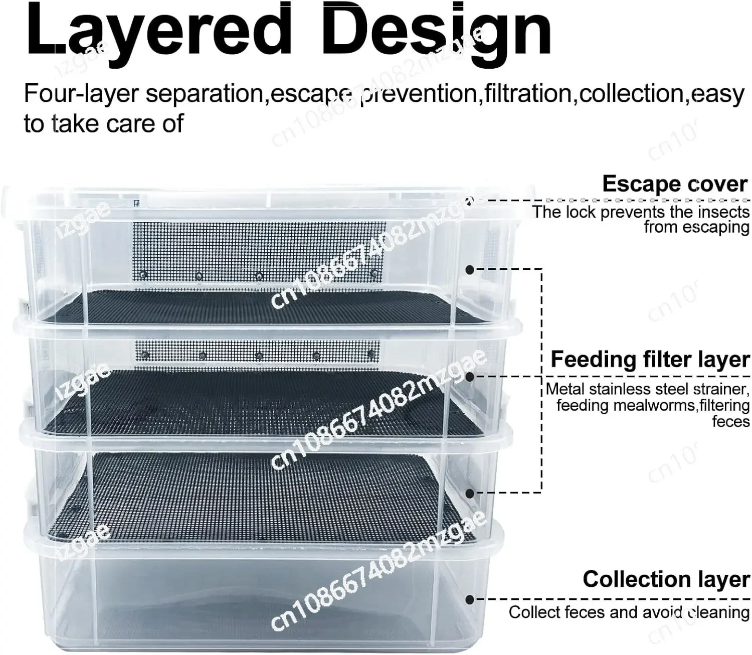 

Набор для разведения, четырехслойный мухобойка большой емкости, ферма породиться, живые муховые черви для бородатого дракона и рептилий, разведение мучного червя