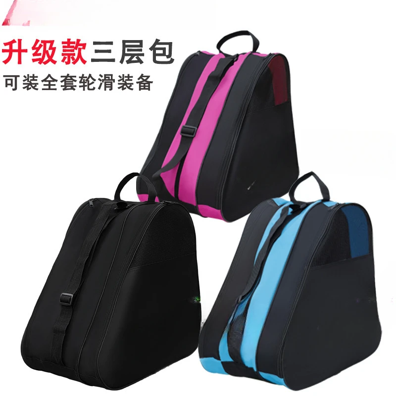 Roller Skates Storage Bag Roller Skating Triple Backpack Skates Shoulder Bag