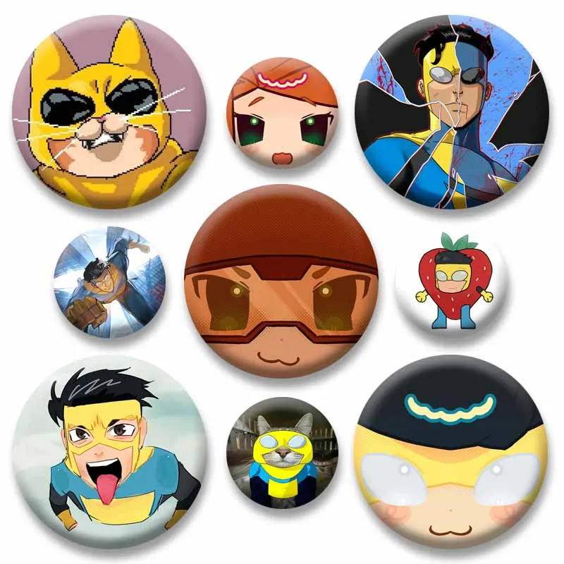 Anime Game I-Invincible Enamel Pins Funny Handmade Cartoon Role Playing Brooch Atom Badges Backpack Clothes Decor Ornament Gifts