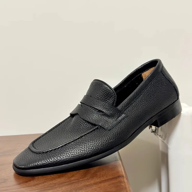 Lightweight  Breathable Spring Summer Leather Shoes Men's Cowhide Casual British Genuine Leather Loafers Male Formal Business