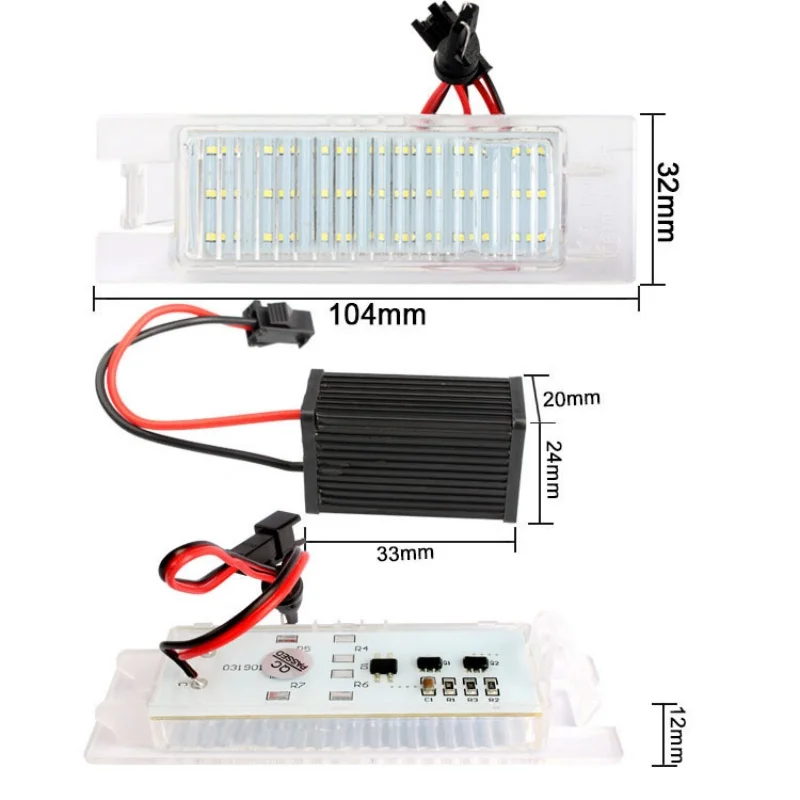2pcs No Error LED License Number Plate Lights For Fiat Punto Tipo Doblo Egea 500X 600 Bravo Linea 500L Multipla Albea Marea view 4