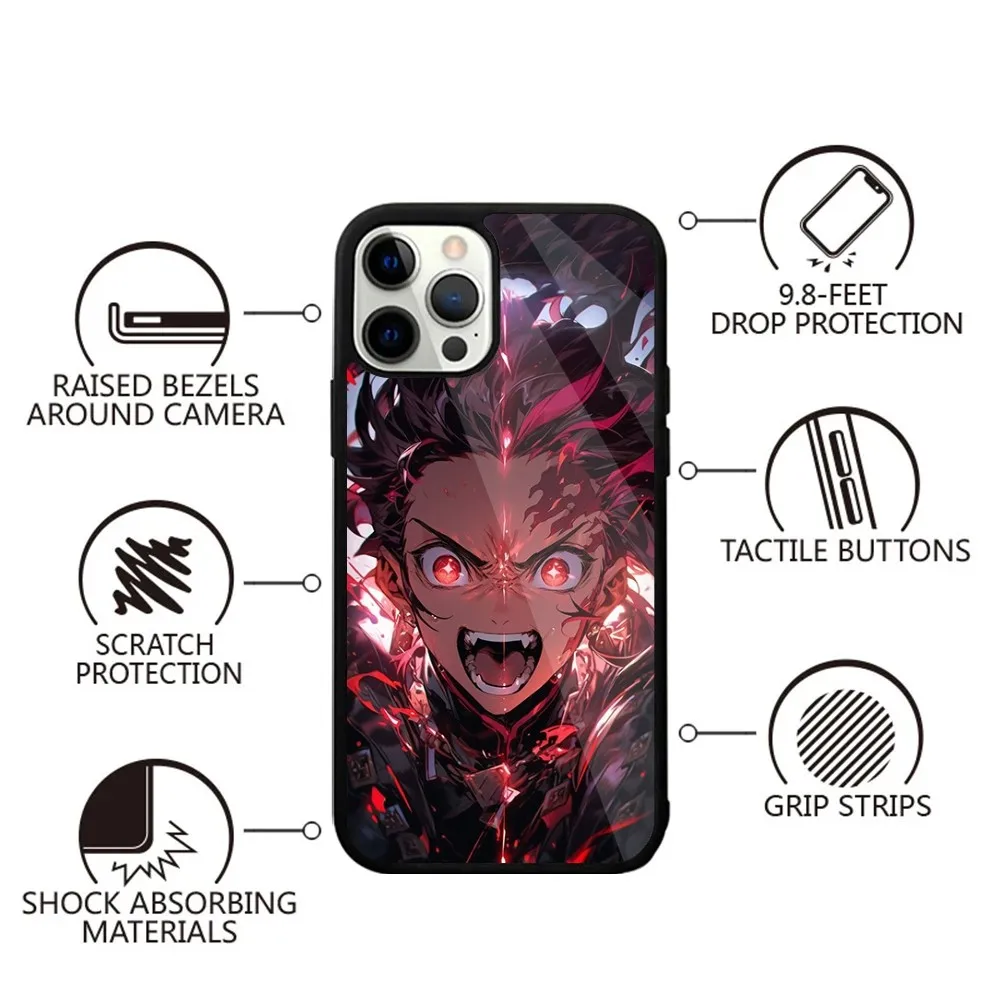 D-Demon Slayer Anime Phone Case For iPhone 15,14,13,12,11,Plus,Pro,Max Mini Magsafe Magnetic Wireless Charging