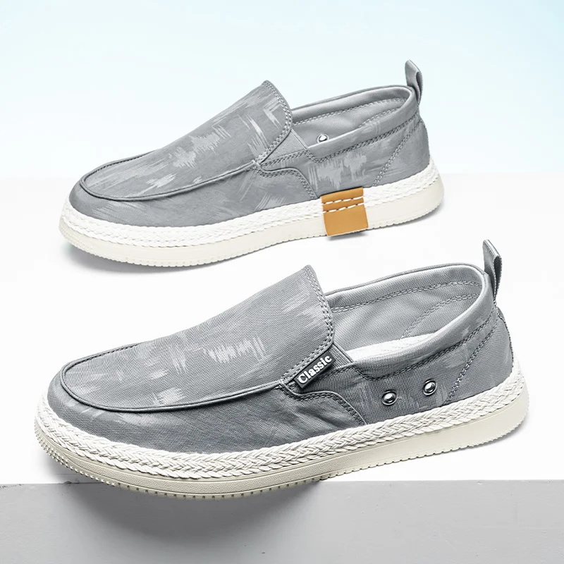 

Men's Slip on Loafers Casual cloth shoes Flat Sneakers Soft Canvas Shoe Spring Driving Shoe Suitable Work Travel Board Shoes