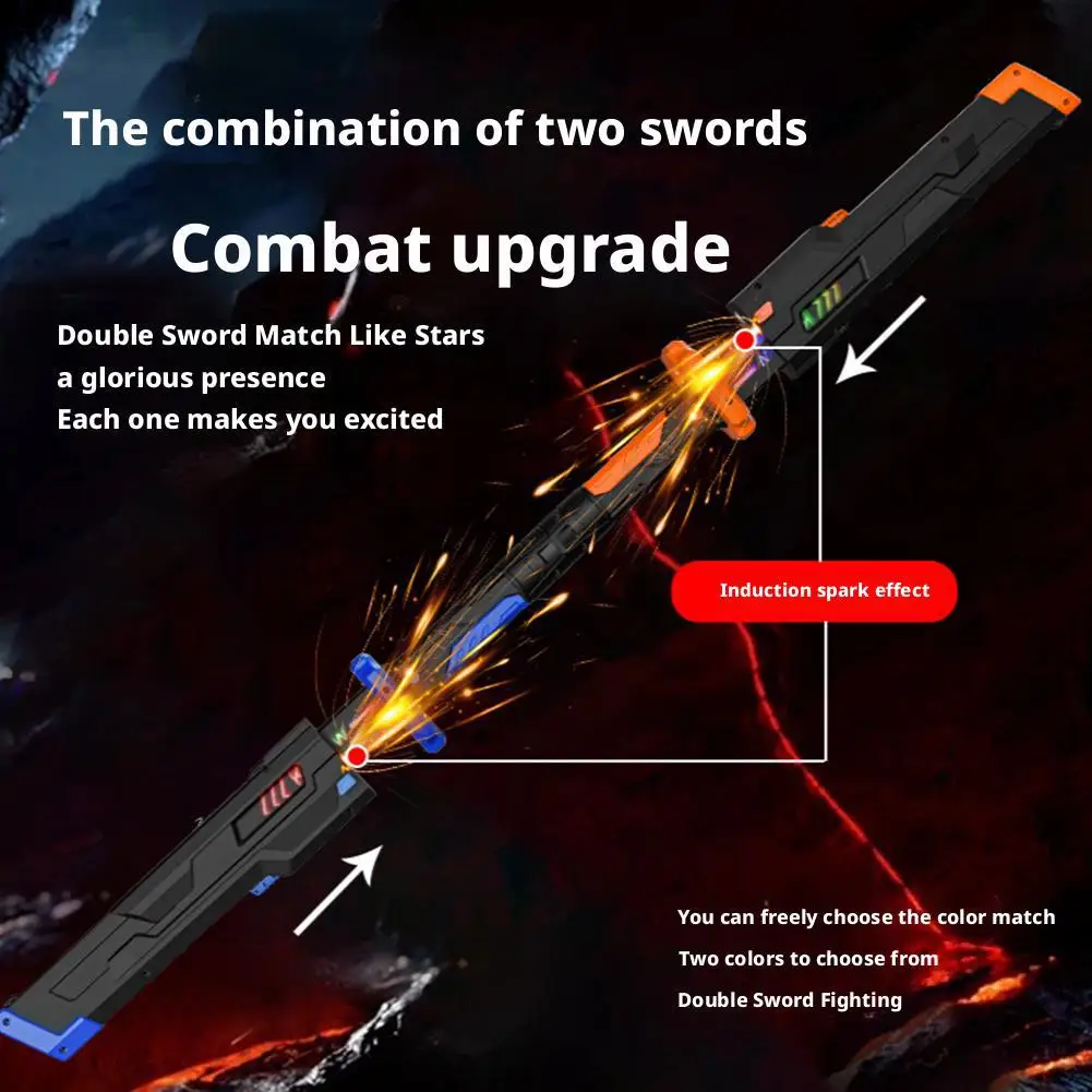 سيف ليزر جديد مع دخان 7 ألوان متغيرة أضواء LED تأثيرات صوتية شرارة السيف لعب للأطفال الكبار متعة تأثيري الدعامة السيف الضوئي