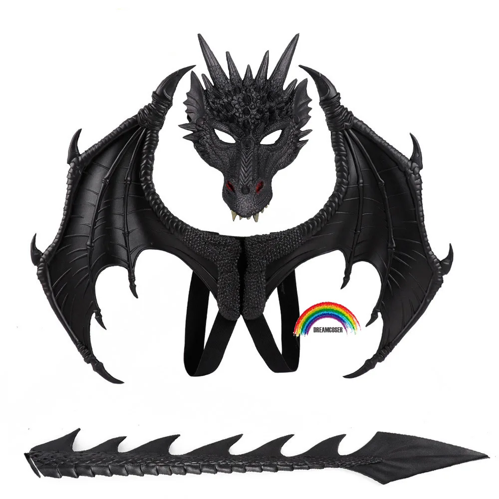 Animal Cospty Dragon Costume Purim Christmas Gift Carnival Party Cosplay Set Wing and Tail Children\'s day faucet Costume