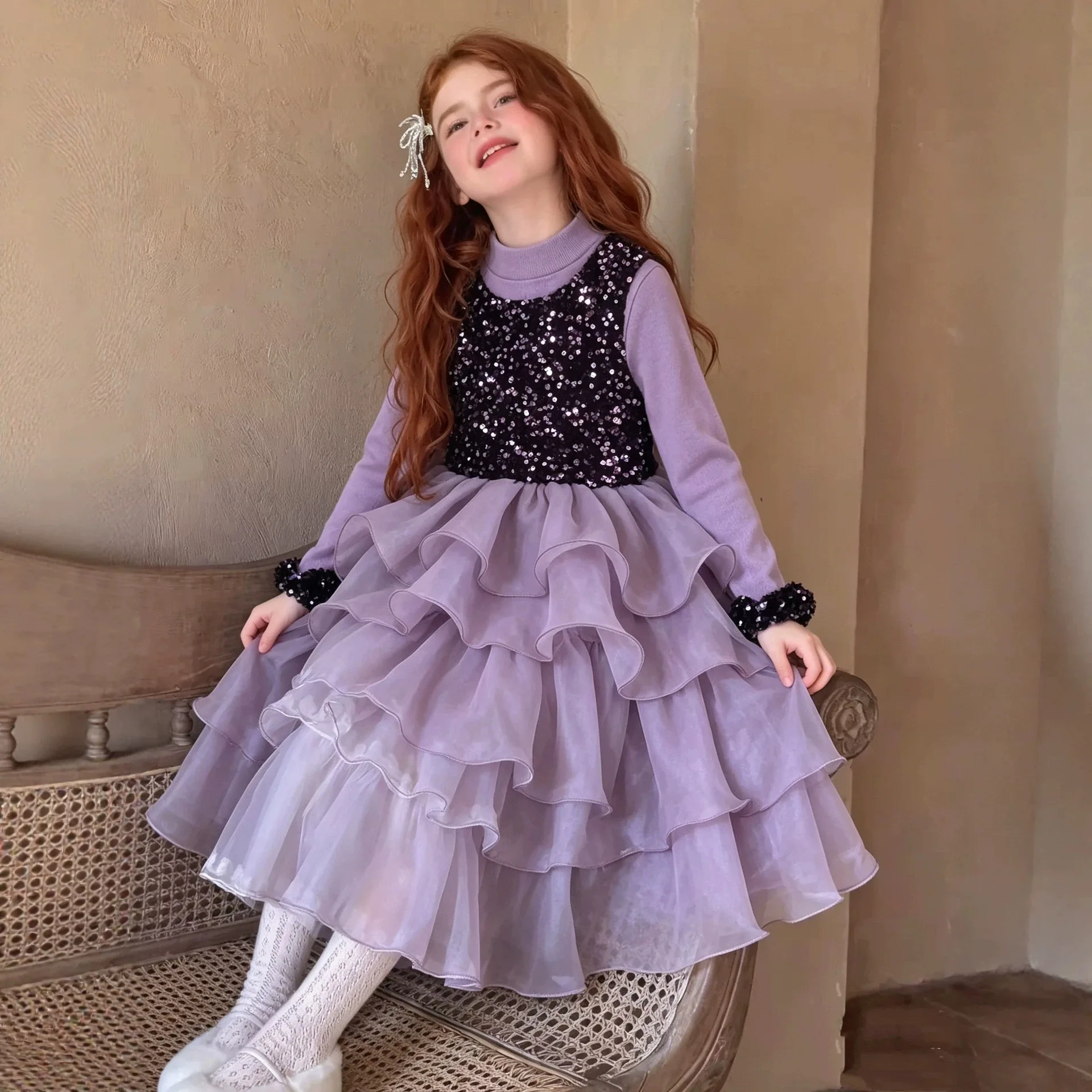 Girls Vest Tulle Skirt Undershirt Fall Winter New Girls Cake Birthday Party Princess Dress Long Skirt