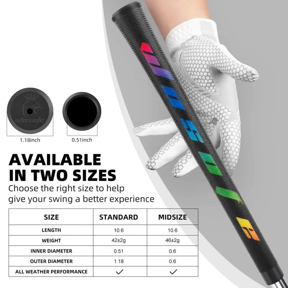 Club Grip Wear-resistant Comfortable Anti-Slip Direct Replacement Good Toughness Midsize/Standard Size Golf Club Grip