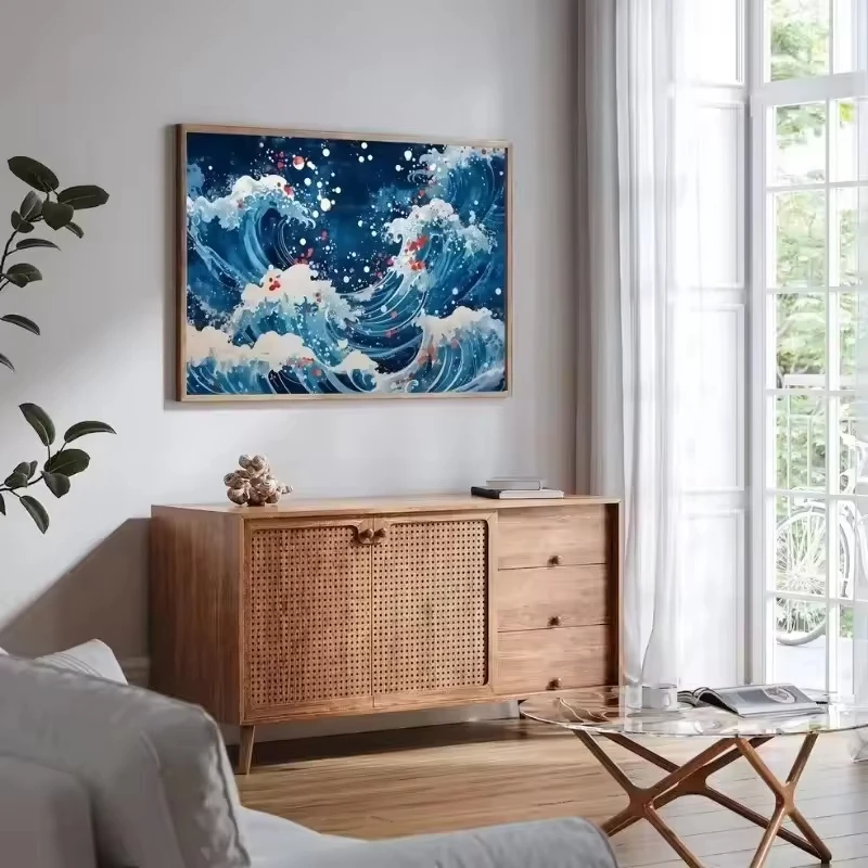 Japanese Nature Landscape Poster Abstract Colorful Yayoi Kusama Scenery Canvas Painting Wall Art Museum Living Room Home Decor