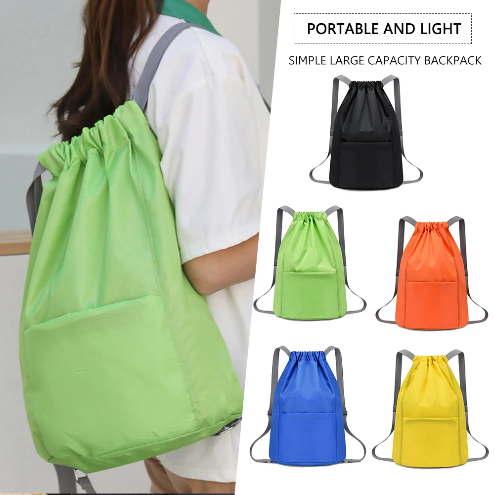 

Рюкзаки на шнурке, большая вместительная сумка для йоги на плечо, водонепроницаемая портативная молния для плавания, спорта, йоги, фитнеса