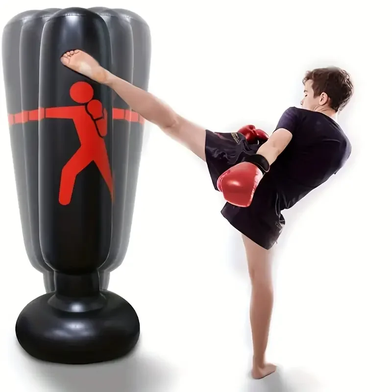 63 inch inflatable boxing bag with bracket, used for practicing daily boxing activities and boxing gifts for men and women