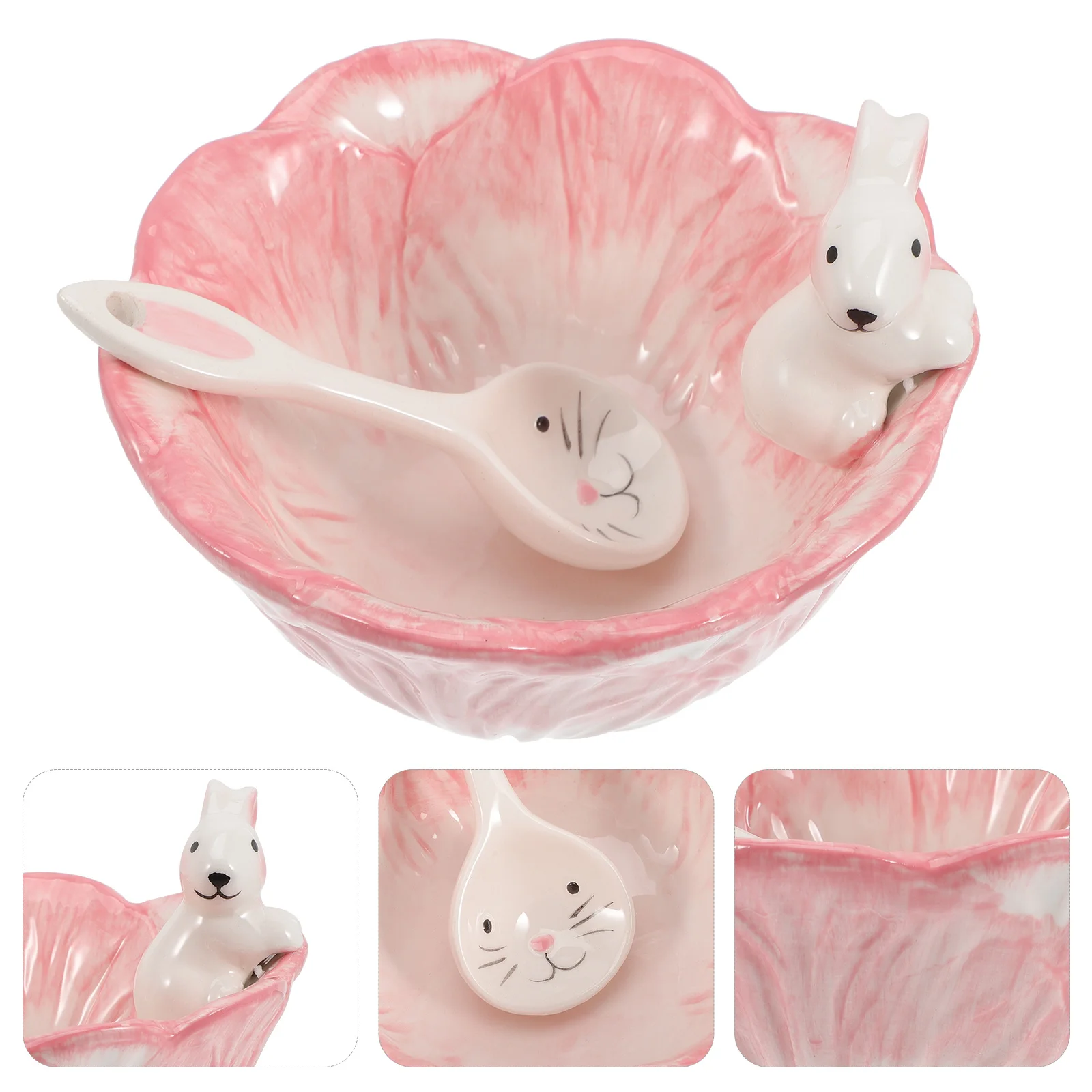 

Ceramic Rabbit Bowl Small Size Perfect for Soup Salad Noodle Easy to Clean Long Lasting Decorative Household Use