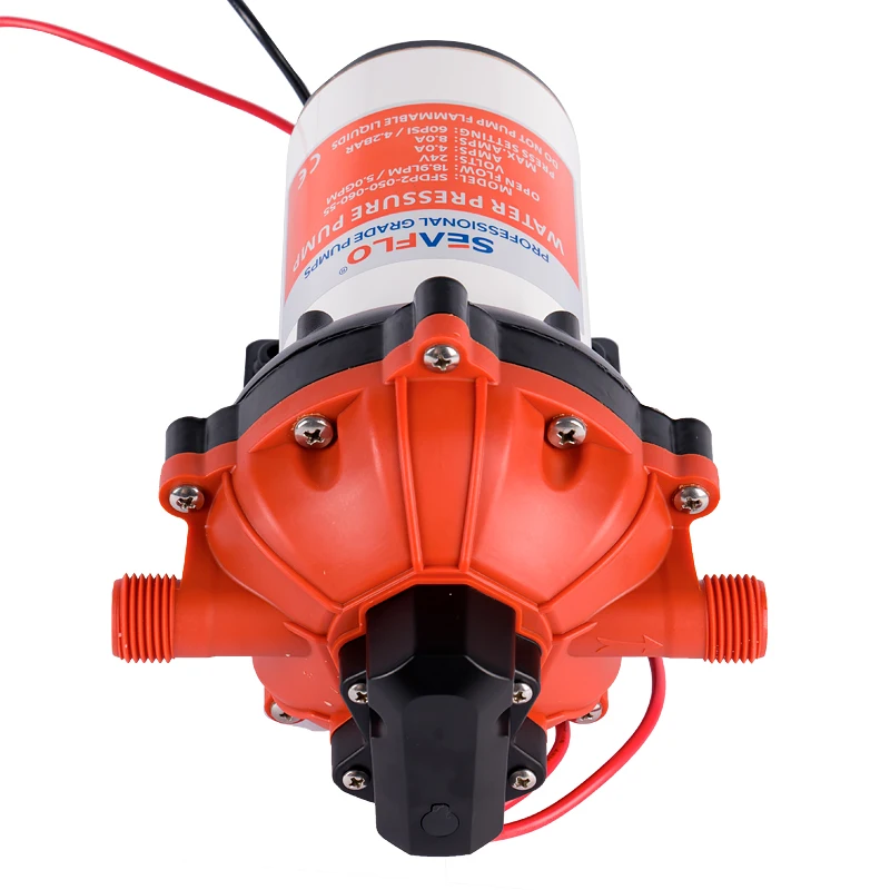 SEAFLO 55 Series 12V/24V 5.0GPM 60PSI High Pressure Diaphragm Pump | Self-Priming Water Pump For RV Boat Caravan Marine Cleaning