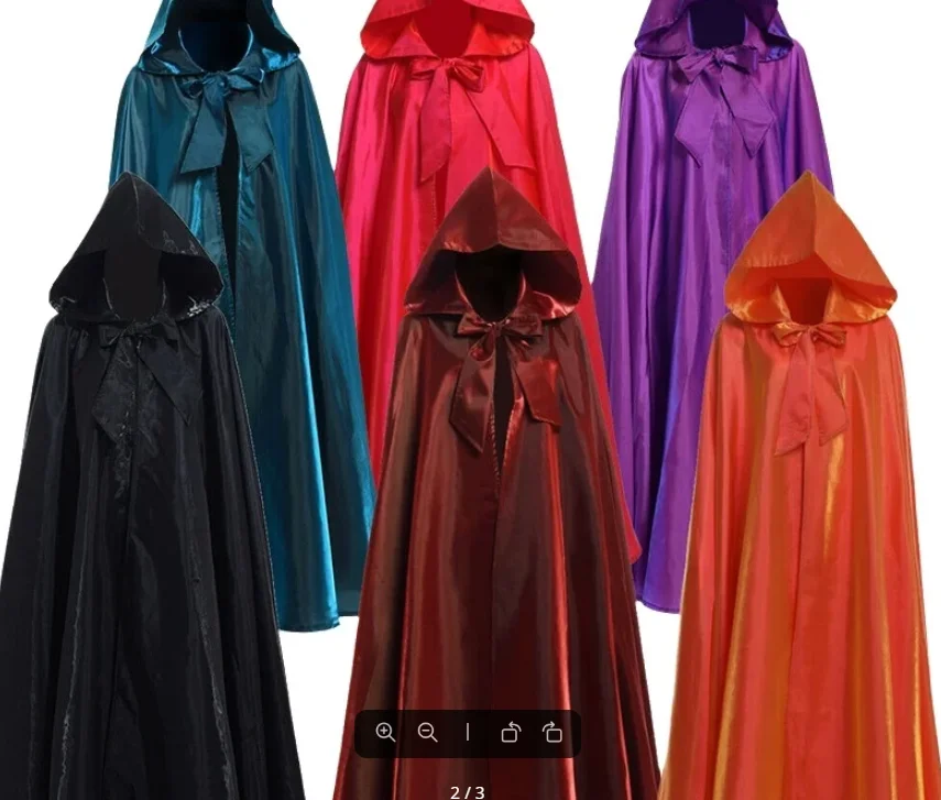 

Robe de feiticeiro de bruxa com capuz – Fantasia de capa gótica de Halloween para adultos, cosplay de fantasia medieval