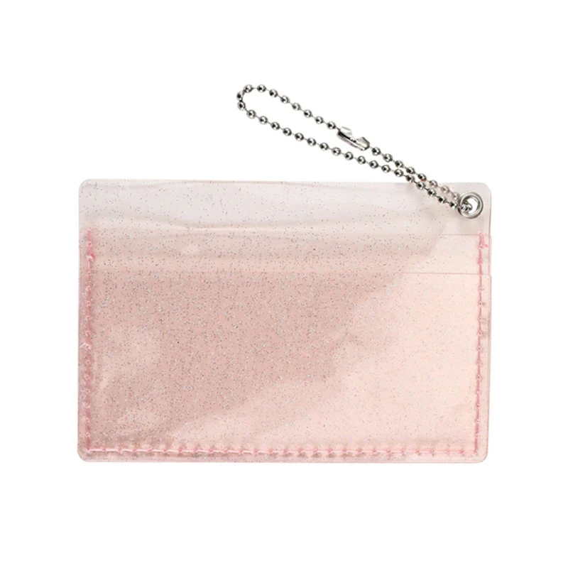 E74B Borsa da donna in gelatina trasparente in PVC Mini porta carte credito con maniglia