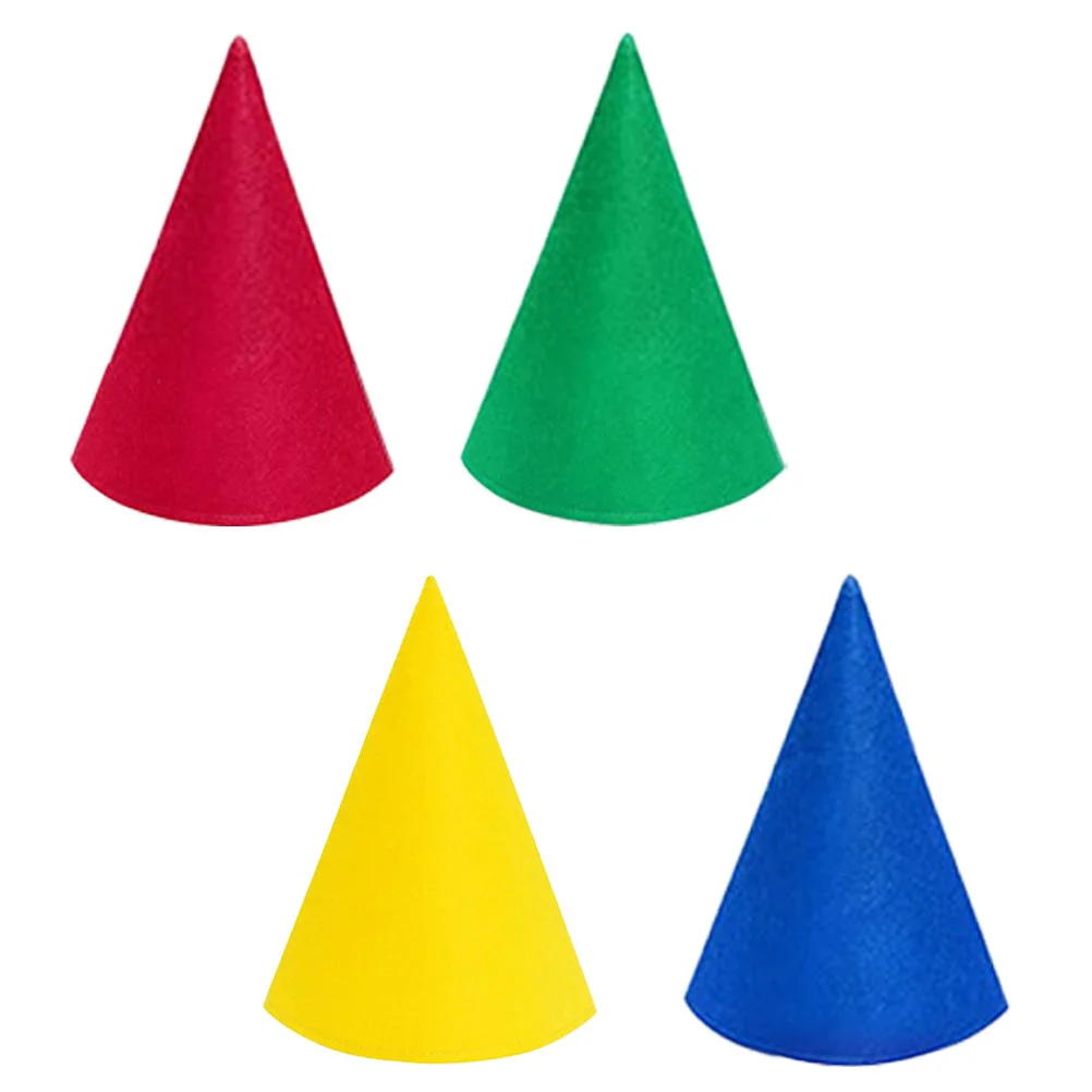 4 Pcs Hat Costume Accessory Cone Party Supplies Accessories Christmas Dwarf Felt Cloth Chrsitmas Elf Gnome Hats