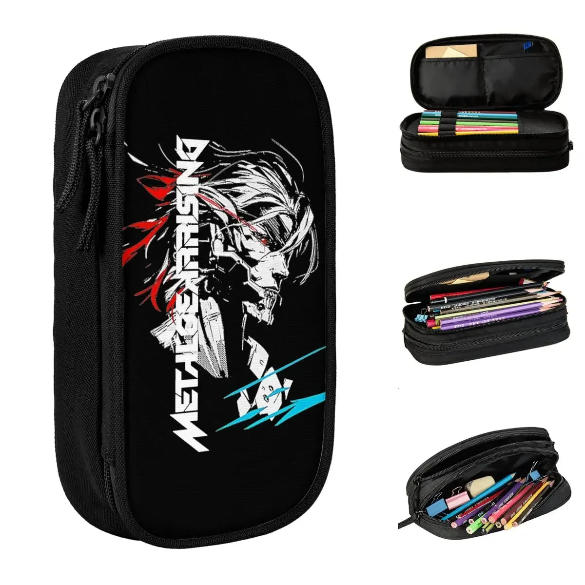 Gear Solid  Inverted Pencil Cases Fun Pen Holder Bag Girls Boys Large Storage Office Gift Pencil Box