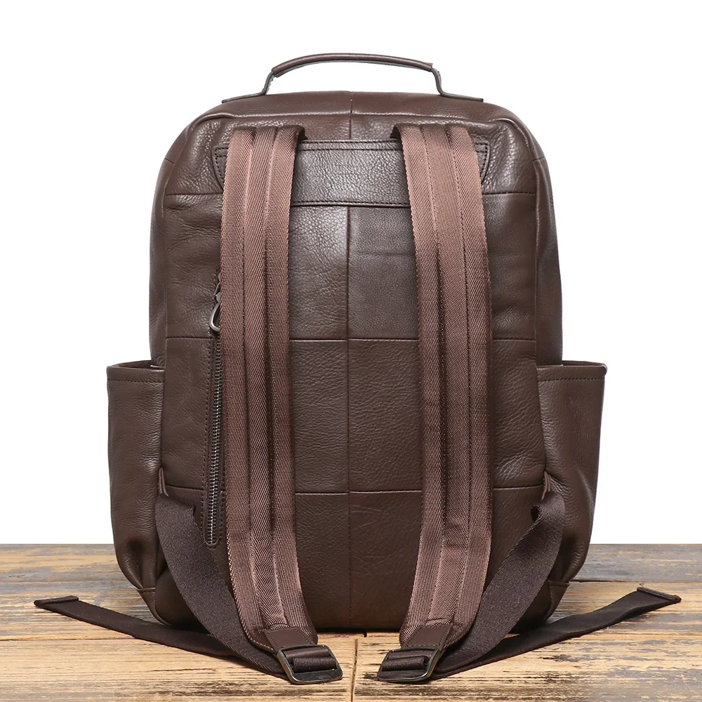 Sac à dos en cuir véritable pour homme, sac d'ordinateur multicouche, grande capacité, nouveau