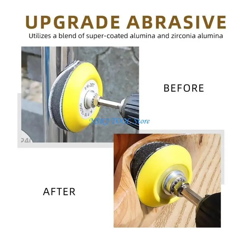 

L8RC Gold Sanding Discs Hook and Looping Sandpaper Sander for Drill Sanding Attachment