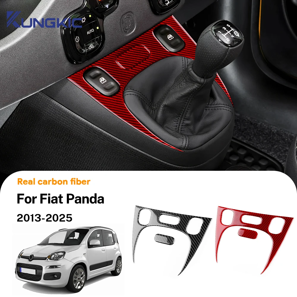 

Real Soft Carbon Fiber For Fiat Panda 319 MK3 2012 2013 2014 2015 2016 2017 2018 2019 2020-2025 Car Gear Shift Panel Sticker