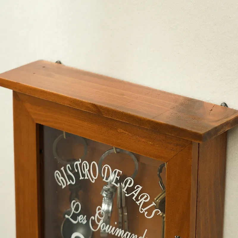 กล่องเก็บกุญแจไม้เนื้อแข็งที่แขวนผนังประตูห้องนั่งเล่นตกแต่งบ้านสุดสร้างสรรค์กล่องเก็บกุญแจ