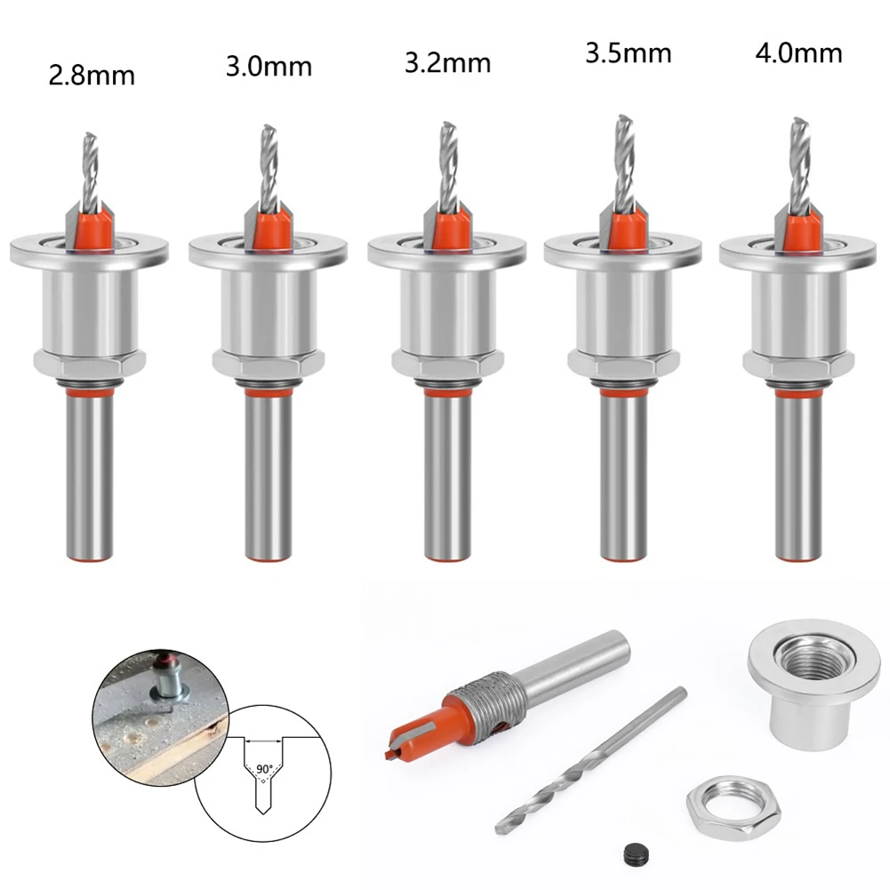 1PC 8mm Shank Countersink Drill Bit Adjustable Locator Woodworking Router Bit Milling Cutter Screw Extractor Wood Drilling Bit