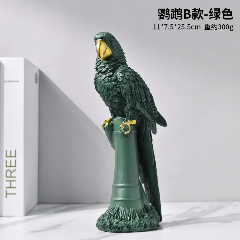 

Parrot Statues Sculptures Animals Figurines Ornaments Resin Craft Feng Shui Home Office Decoration 2024 New