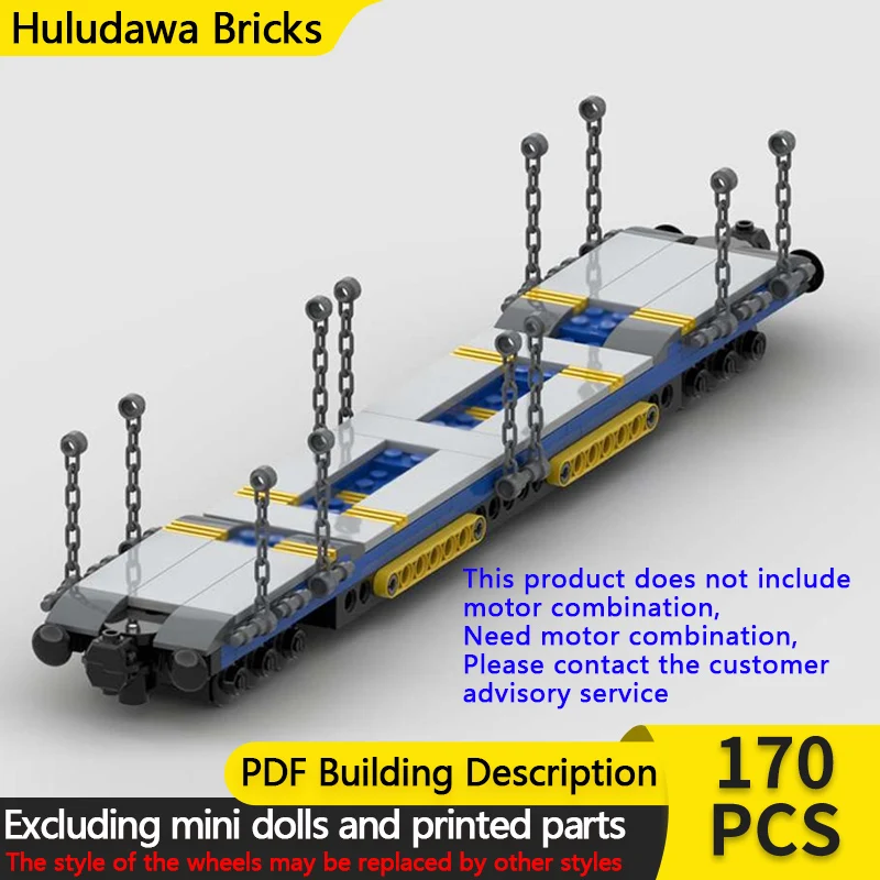 

City Car Model MOC Building Bricks Railway RORO Freight Wagon Modular Technology Children Holiday Gifts Assemble Toys Suit