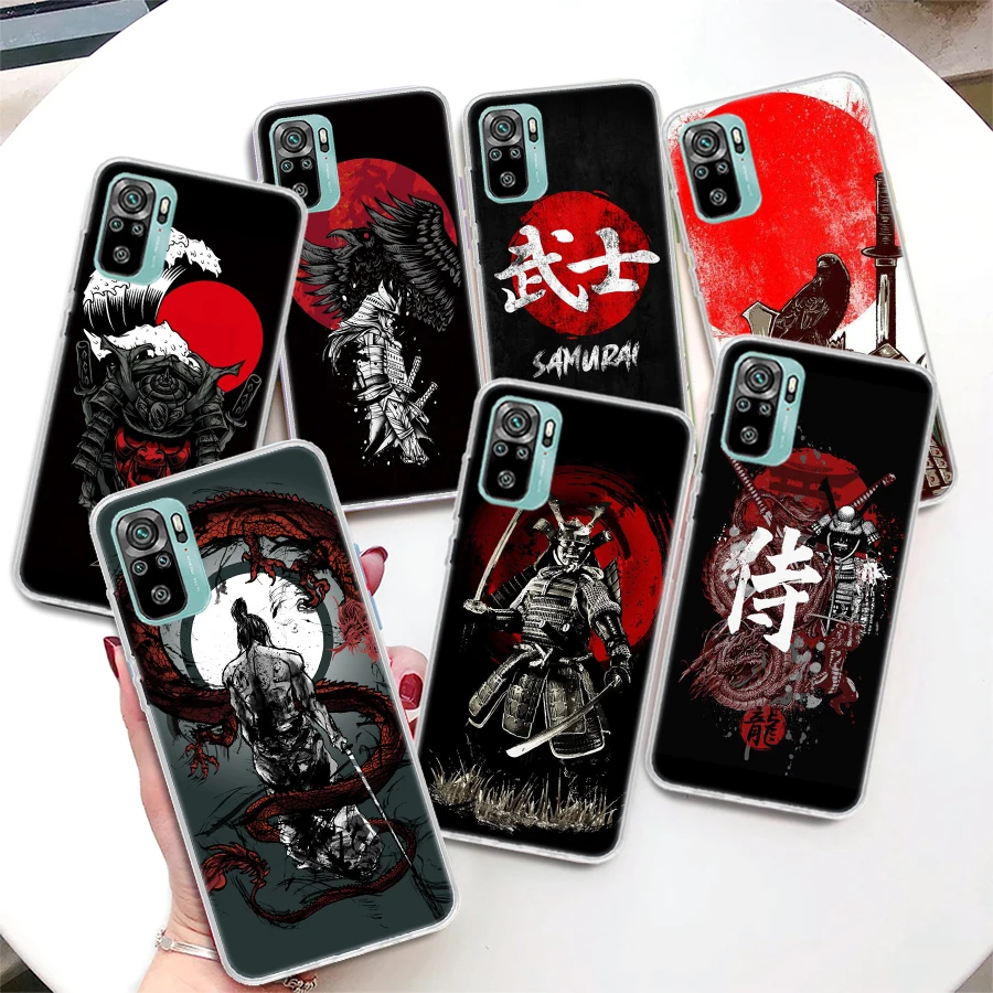 Aesthetic Samurai Cool Coque Phone Case For Xiaomi Redmi Note 13 12S 12 11S 11T 11E Pro Plus 11 10 10S 9 9S 8 8T 5G Cover Note 1