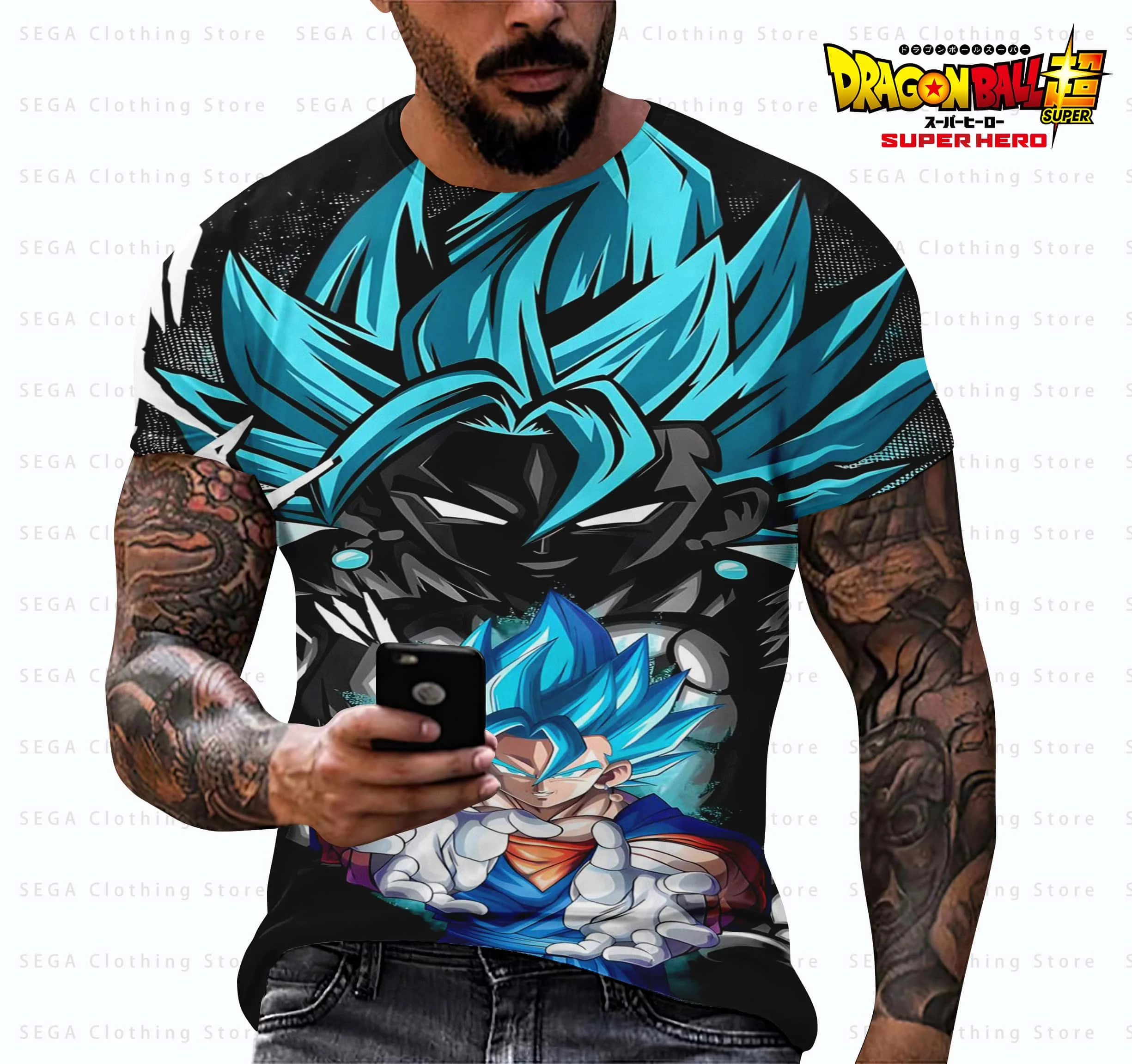 

2025 Summer Dragon Ball Z Pattern Print 3D Childrens Summer Short Sleeve T-shirt Top 2025 Goku Mens Hot Sale Cool Super Children