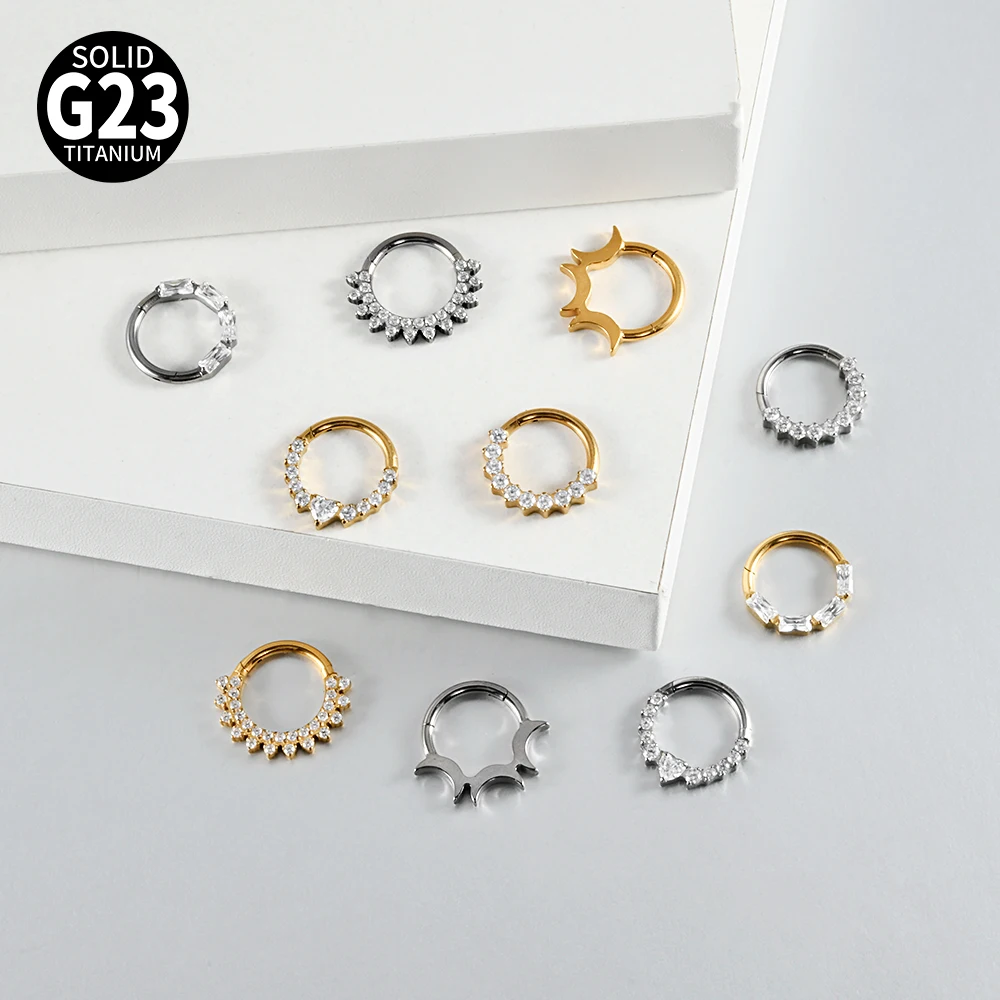 1pcs Titanium Assorted Styles  - Septum Clicker Ring 评论和价格