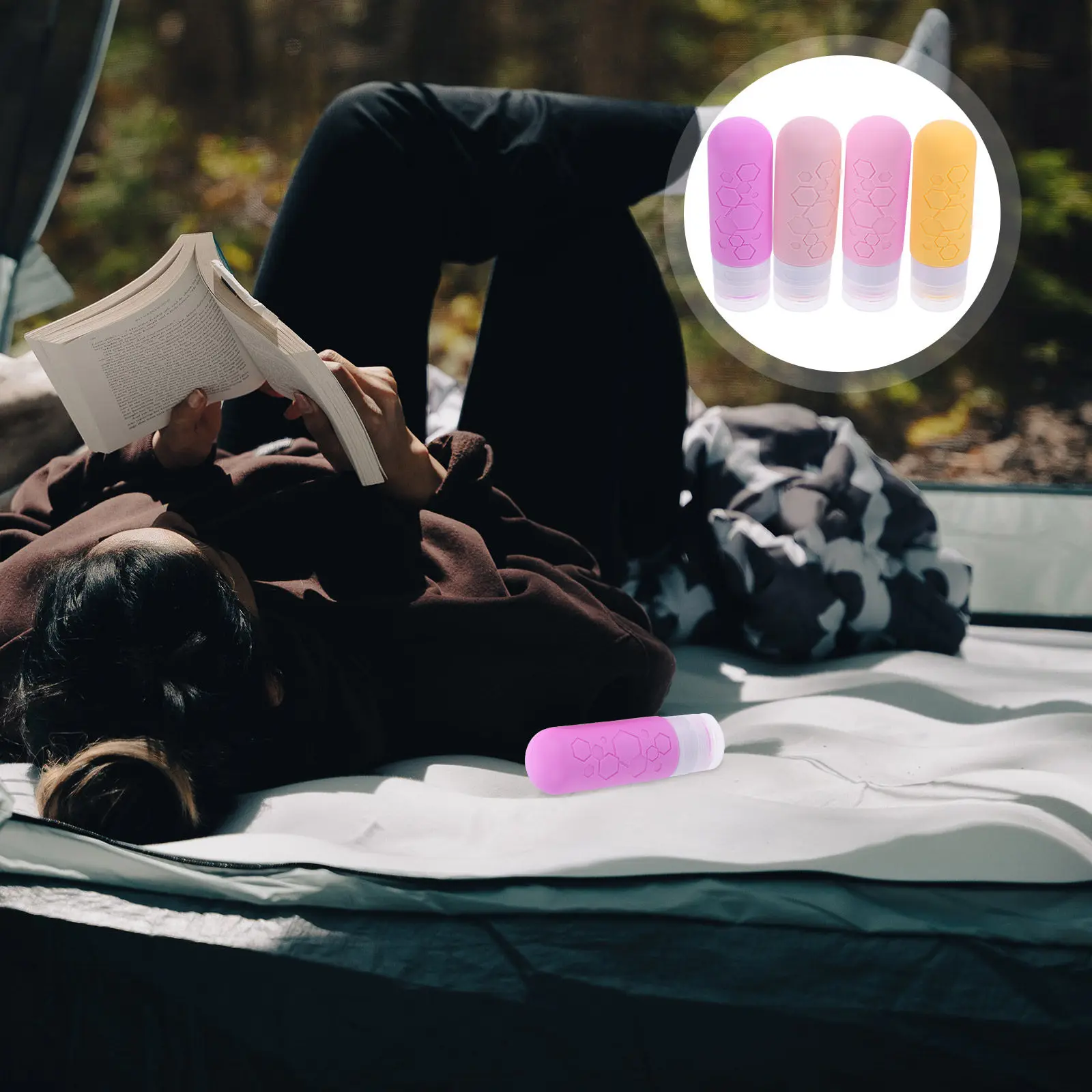 

4Pcs 90Ml Reusable Travel Bottles Compact Toiletry Containers Secure Seal for Outdoor Camping Hiking Adventures