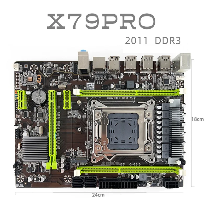 X79 Pro Motherboard LGA 2011DDR3 with Support Xeon E5 V1 V2 E5-2650V2 2680 2640 2670 Processor