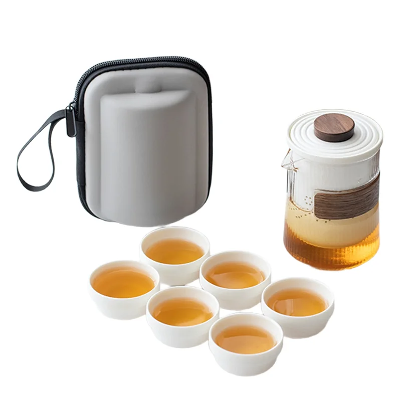 abkj-簡易中華風耐熱茶器-一壺四杯-ポータブル旅行茶器セット