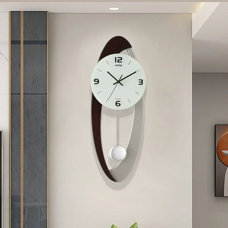 Wall Clock Wooden  Premium Interior Modern Wall Clock Aesthetic Pendulum  Home Decorations