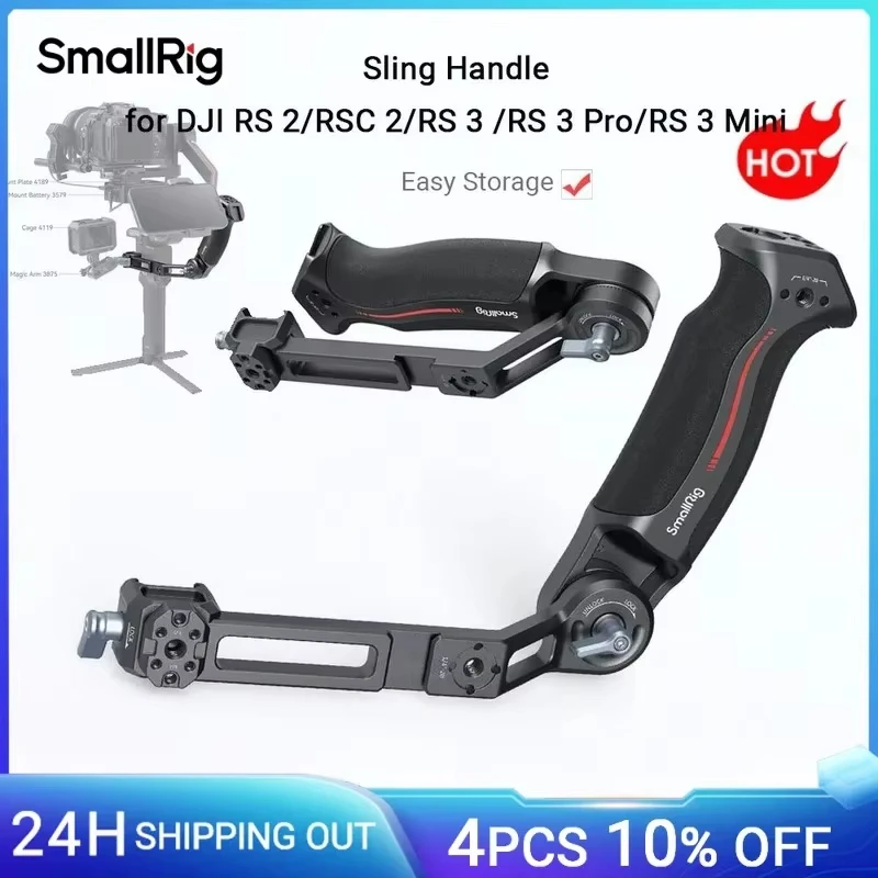 SmallRig 3028E Sling Dual Handgrip Monitor Mount NATO Clamp for DJI RS4 RS4 Mini RS3 RS3 Pro Gimbal Stabilizer