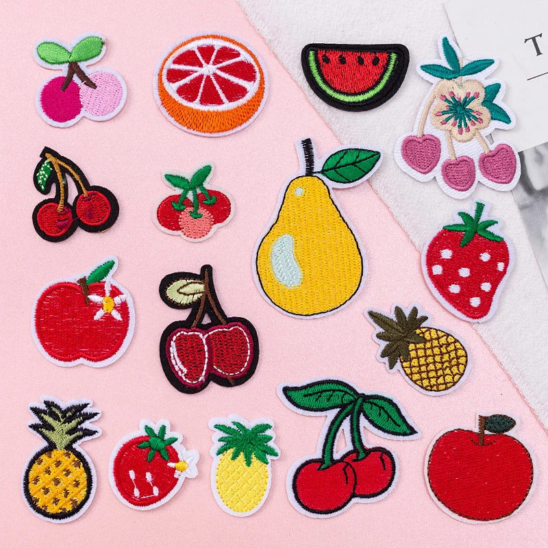 10 Teile/los Nette Obst Muster Patches Eisen auf für Kleidung Jacke Jeans DIY Applique Stickerei Aufkleber Kinder Tuch Dekoration – Detail 2