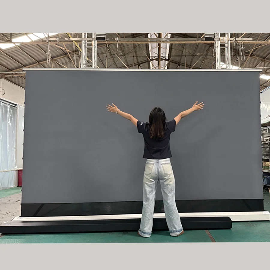 

150 Inch Max Electric UST ALR CLR Rollable Floor Rising Projector Screen T-prism Crystal Ambient Light Rejecting HD 3D 8K