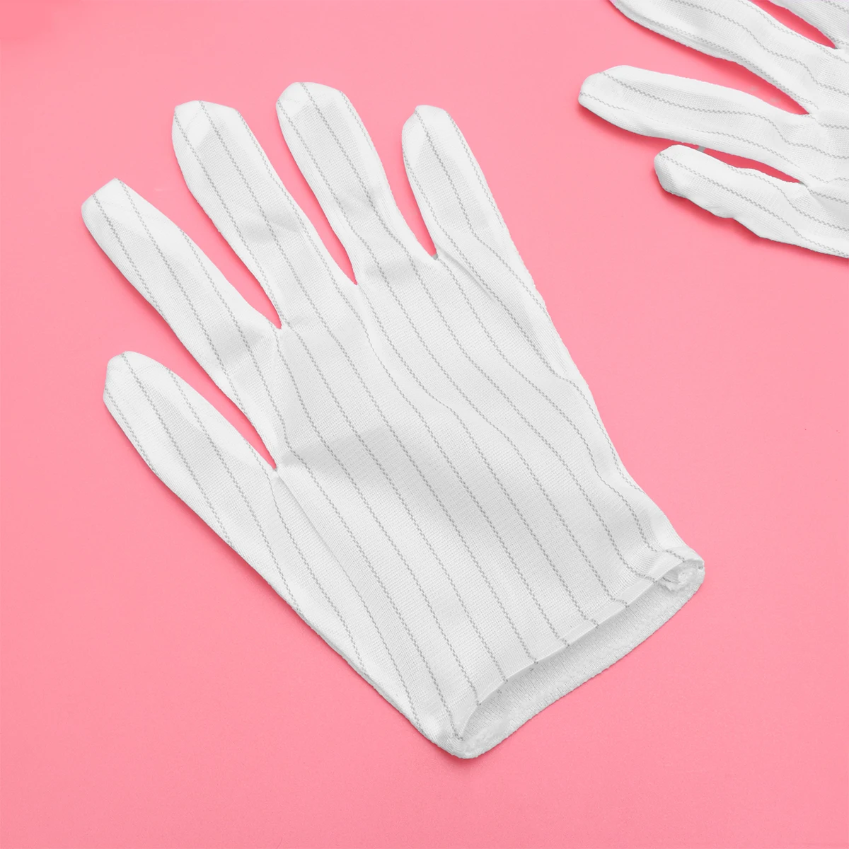 

10 Pairs Anti Static Gloves Soft Fabric Ideal Electronic Labour Cleaning Industrial Work Protective Mittens Lightweight One Size
