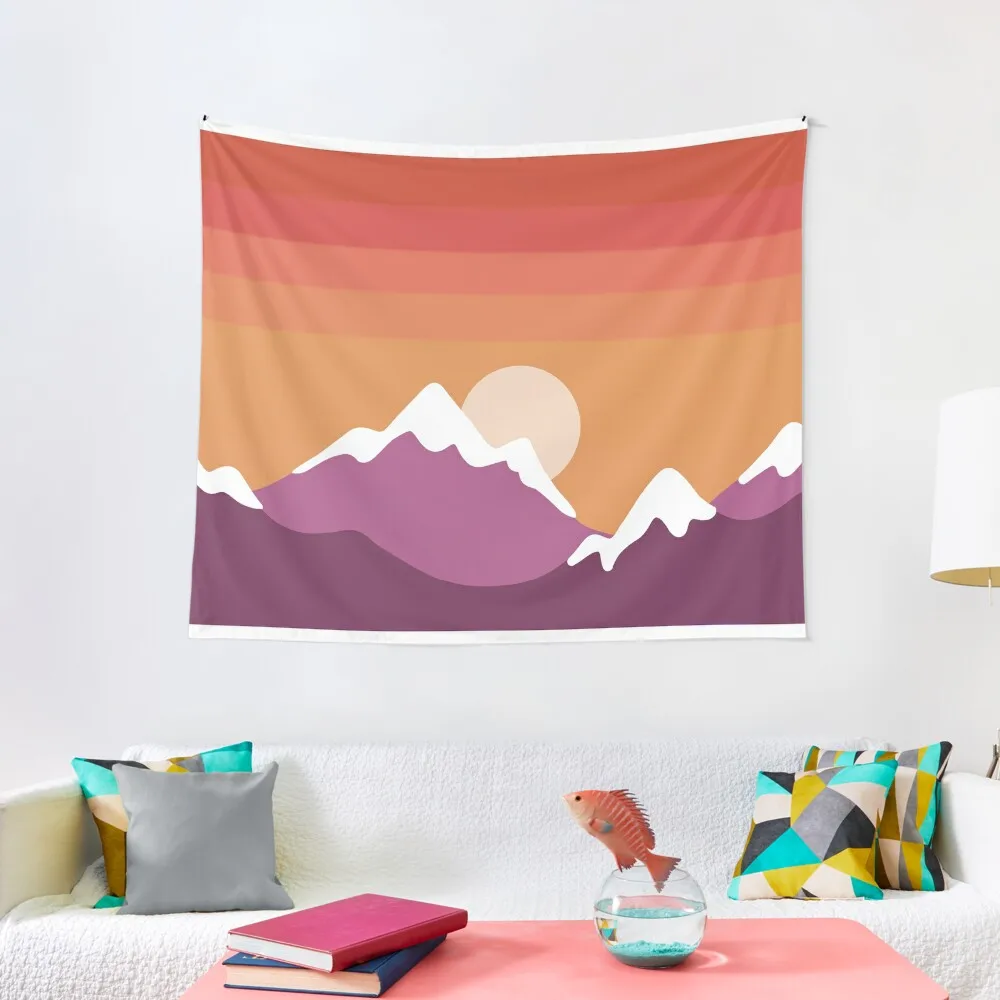 

Magenta Mountains Landscape Tapestry Room Decor Korean Style Home Supplies Wall Decor Tapestry