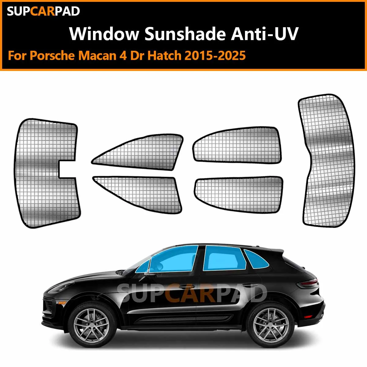 For Porsche Macan 4 Dr Hatch 2015-2025 Custom Car Window Sunshade Anti-UV Car Sun Window Visors Sunshade Covers Accessories